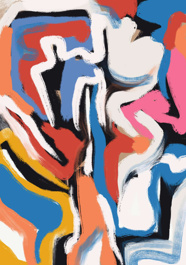 Quadro Bold Colorful Brushstrokes 02