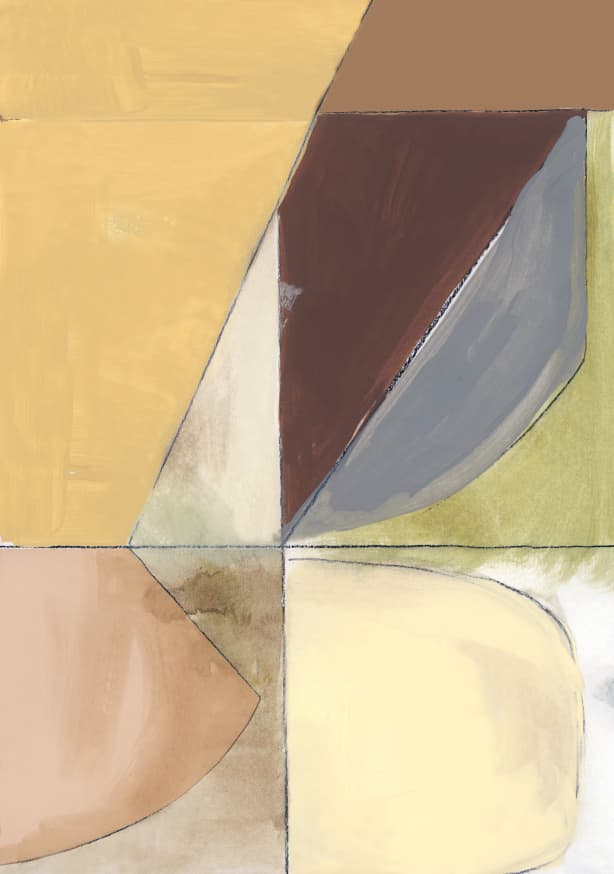 Quadro Dusty Pink Yellow Abstract 2