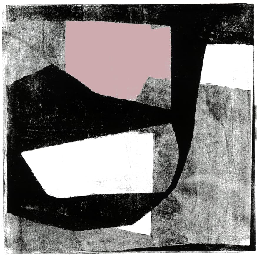 Quadro Pink and Black Abstract Shapes 1