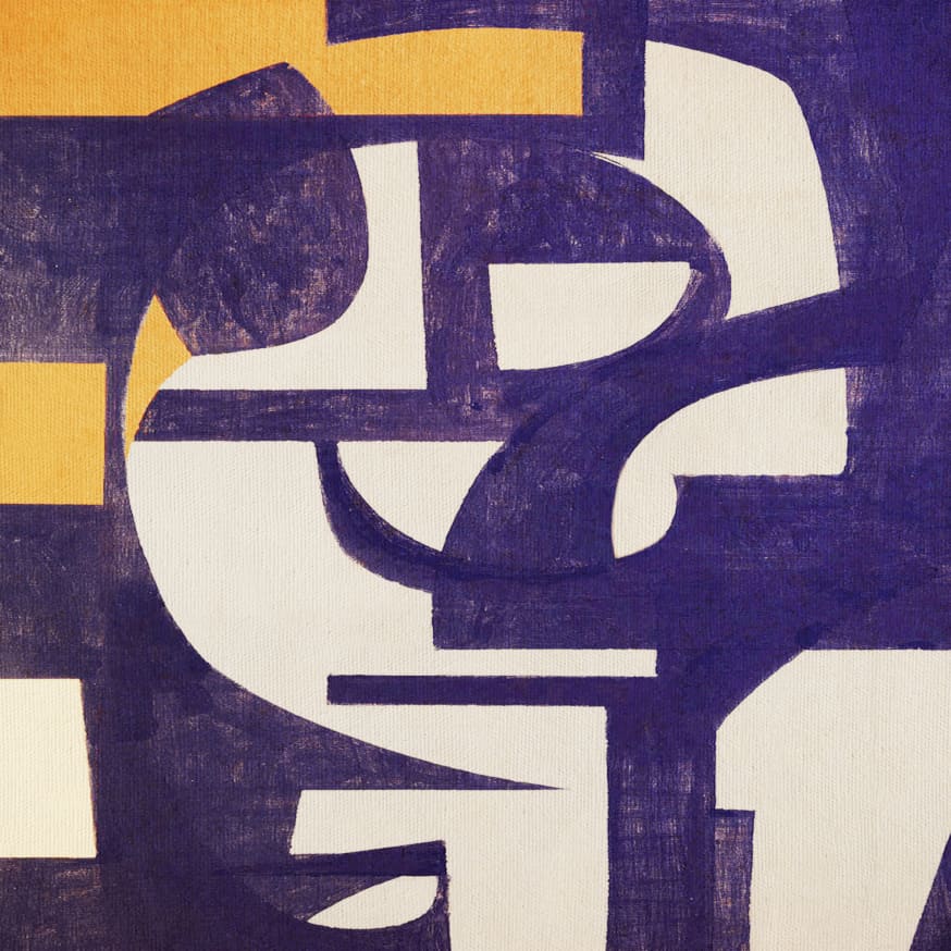Violet Gold Abstract Shapes
