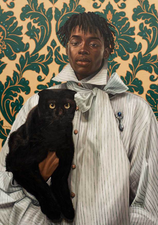 Elegant Man Black Cat