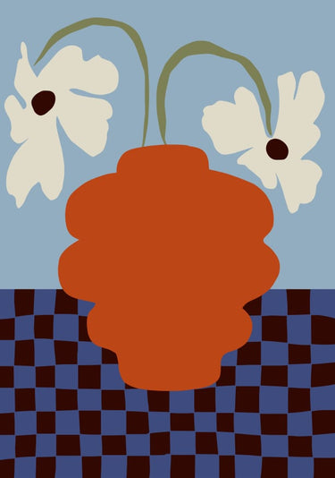 Quadro Blooming Dropping and Checkerboard by Miho Art Studio