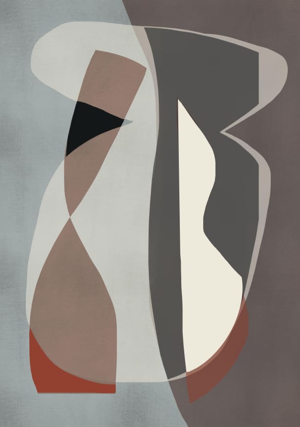Quadro Abstract Neutral Color Cut Out