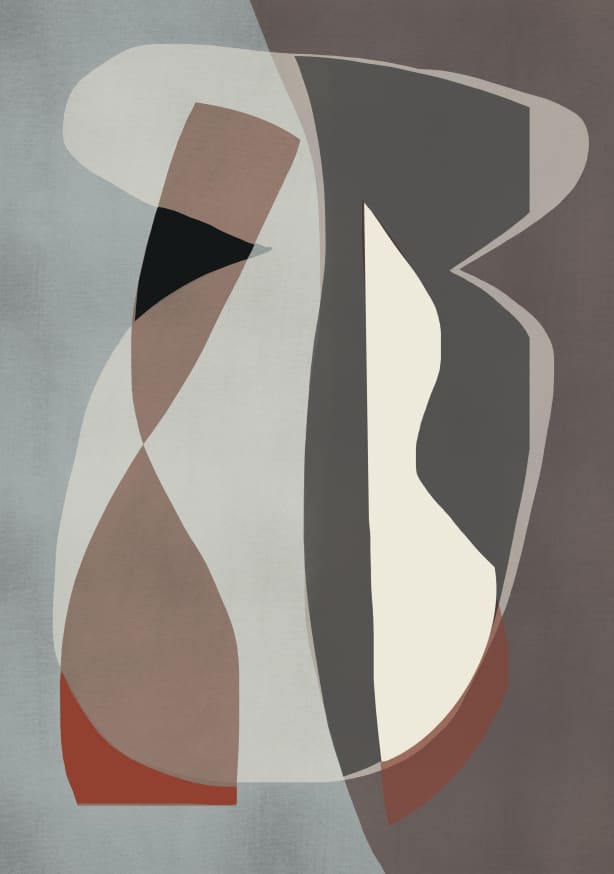 Quadro Abstract Neutral Color Cut Out by Little Dean