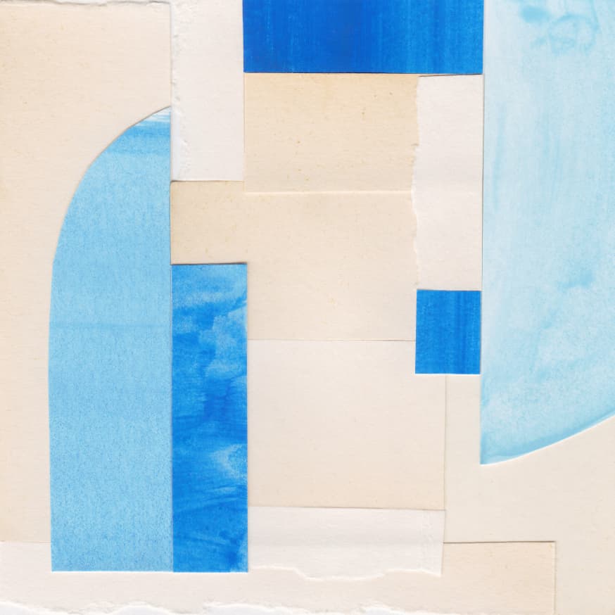 Quadro Blue Abstract Collage #2