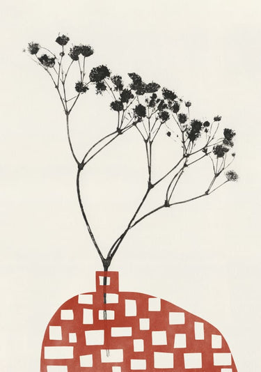 Quadro Gypsophila In A Red Vase