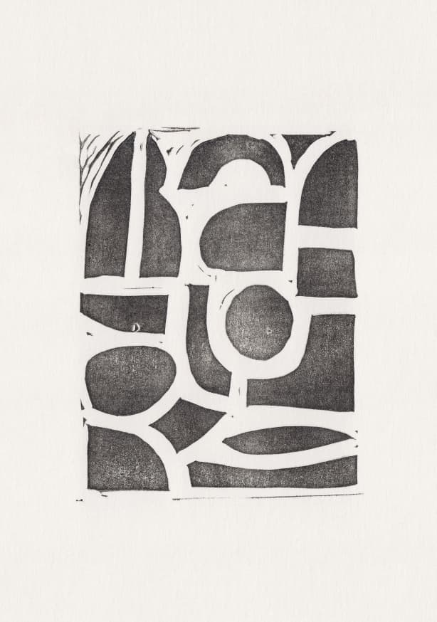 Quadro Linocut Abstract #2