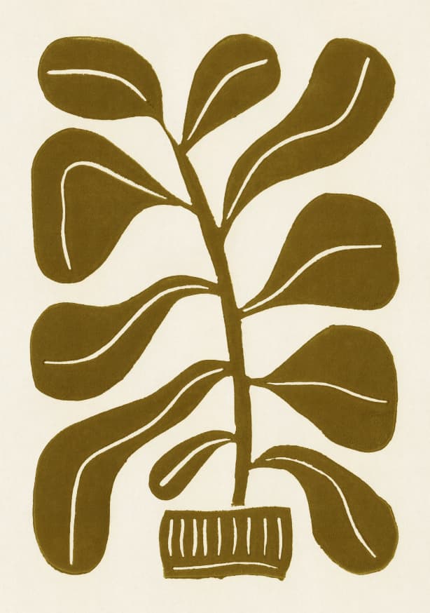 Quadro Linocut Houseplant #2