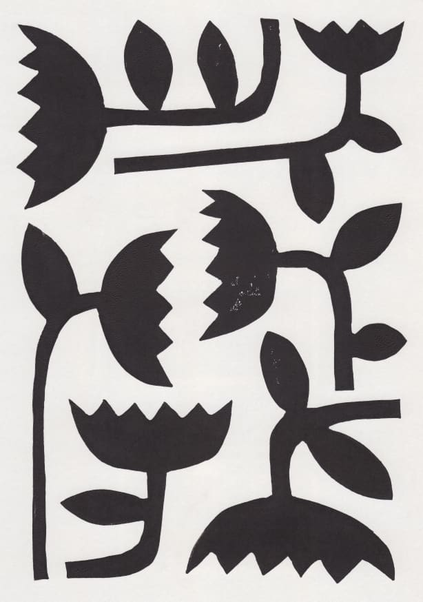 Quadro Linocut Tulips #3