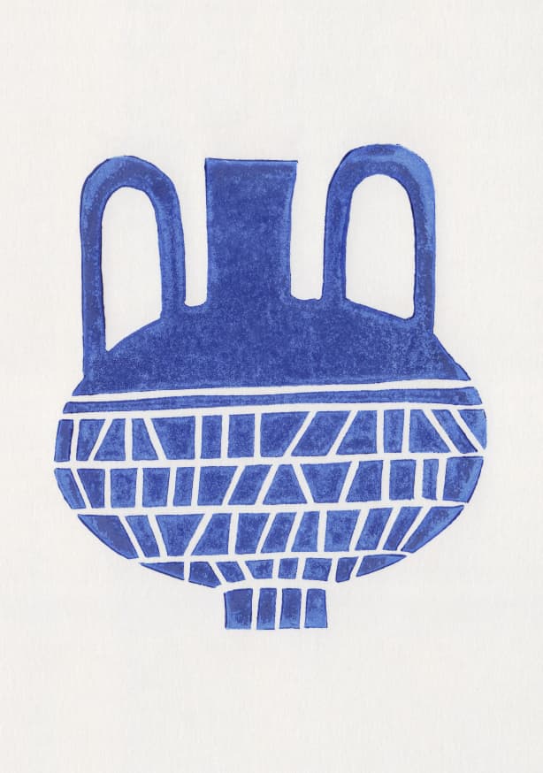 Quadro Linocut Vase #6