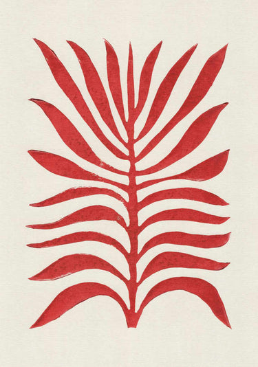 Quadro Red Branch Lino Print