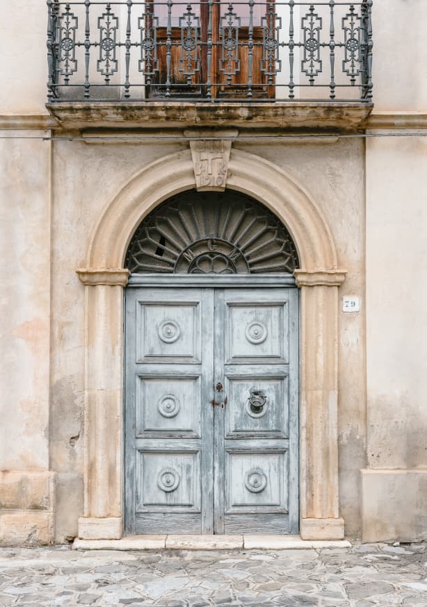 Quadro Blue Wooden Door In Italy