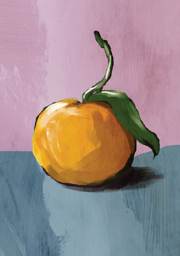 Quadro Orange on the Bed
