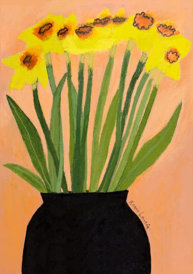 Quadro Daffodils In Black Vase