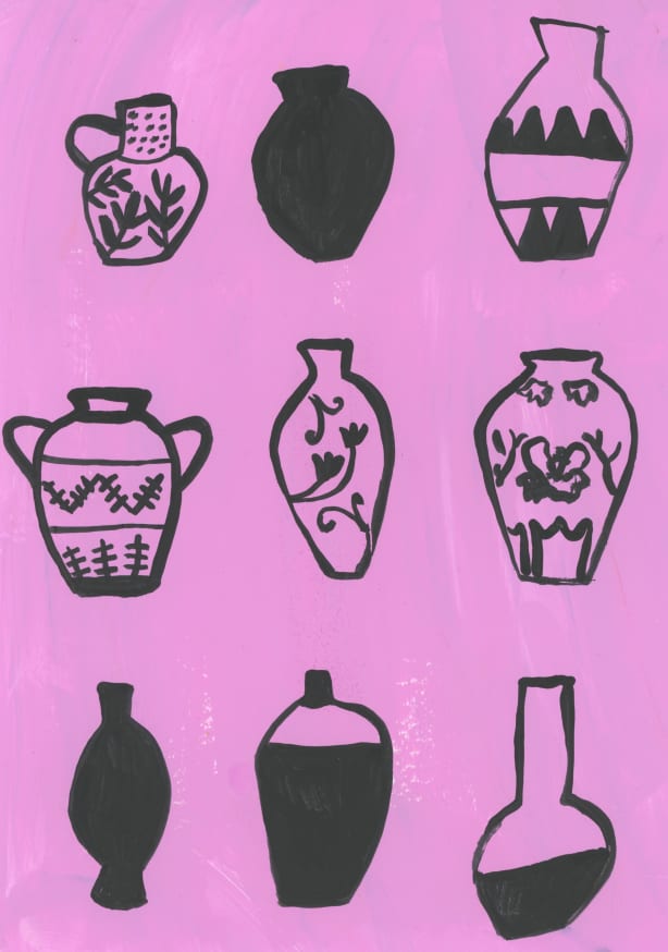 Quadro Vases on a Pink Background