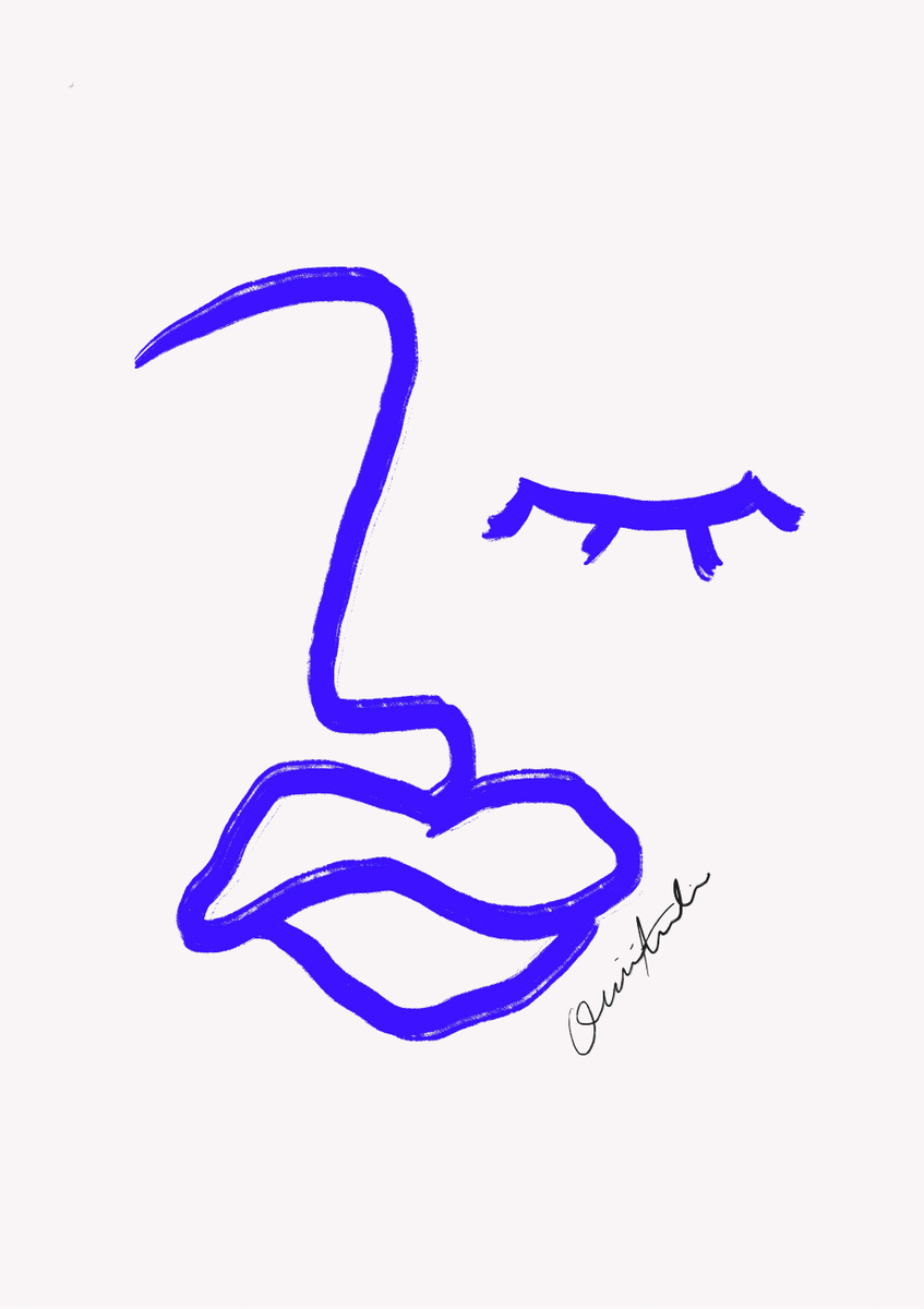 Quadro Abstract Face in Blue
