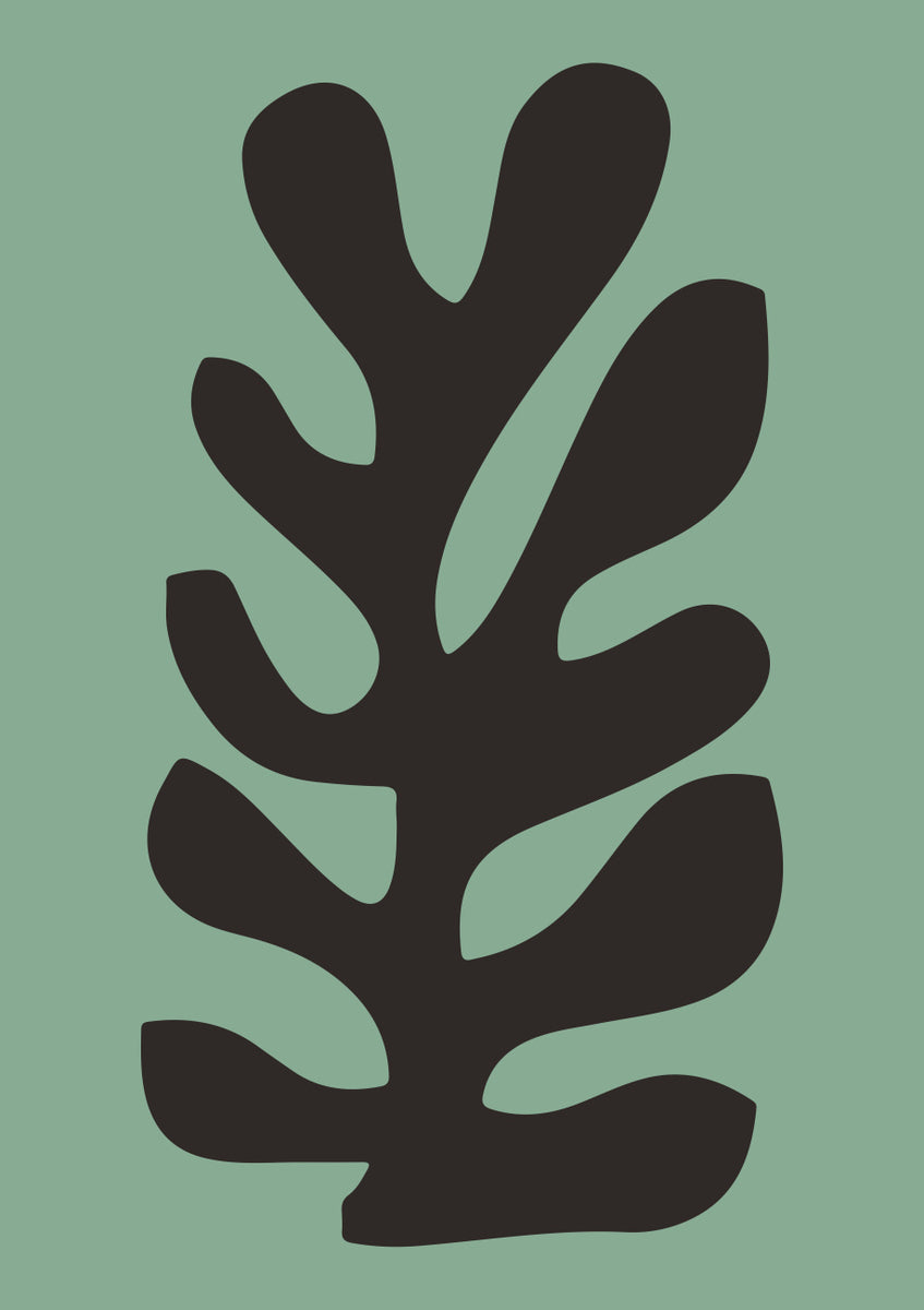 Quadro Abstract Leaf in Green