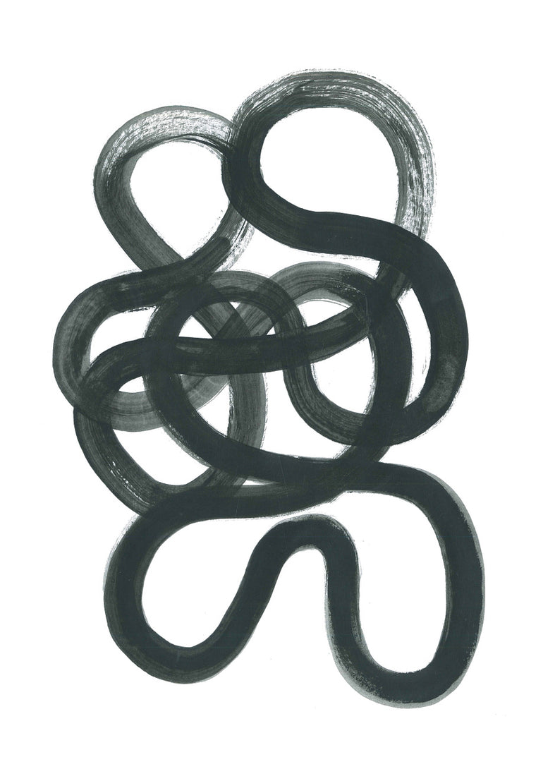 Quadro Abstract Minimalist Paint Squiggle