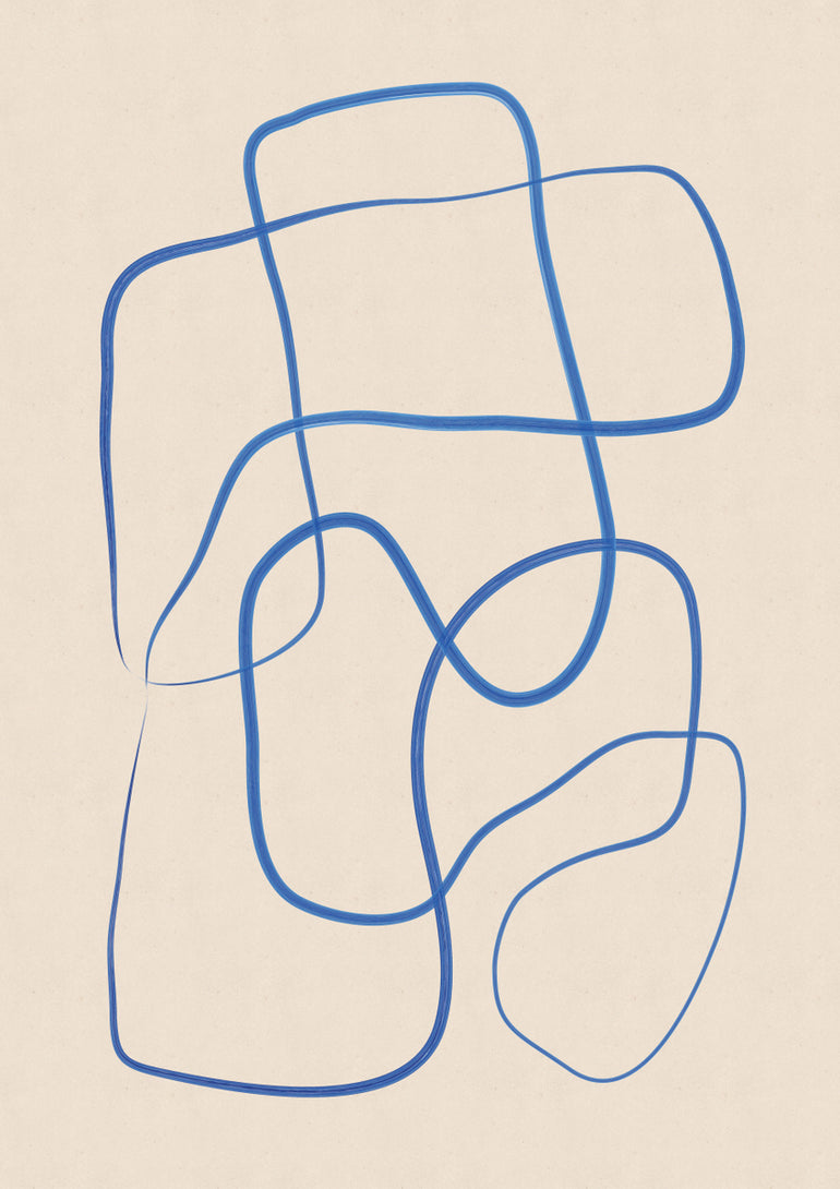 Quadro Abstract Scribble Blue