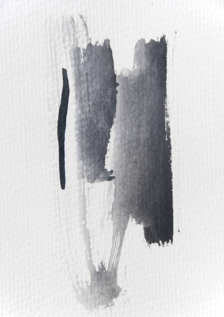 Quadro Aquarelle Meets Pencil - Black Strokes