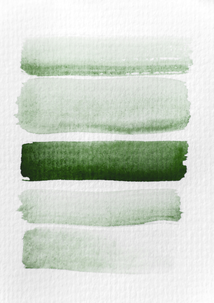 Quadro Aquarelle Meets Pencil Forest Green Stripes