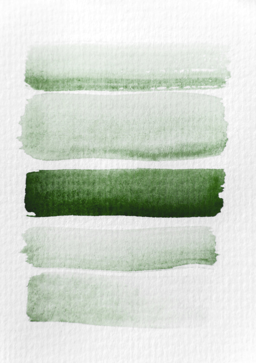 Quadro Aquarelle Meets Pencil Forest Green Stripes