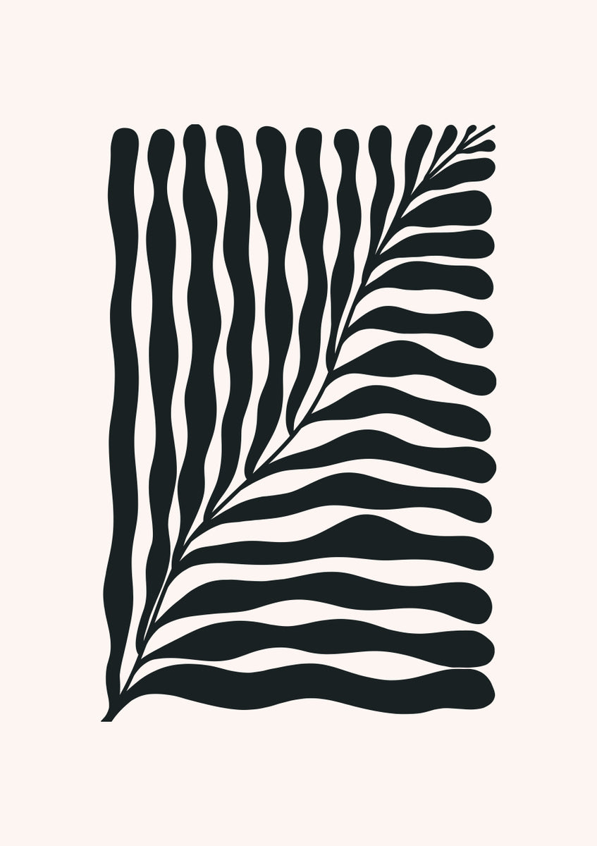 Quadro Big Wavy Plant - Black