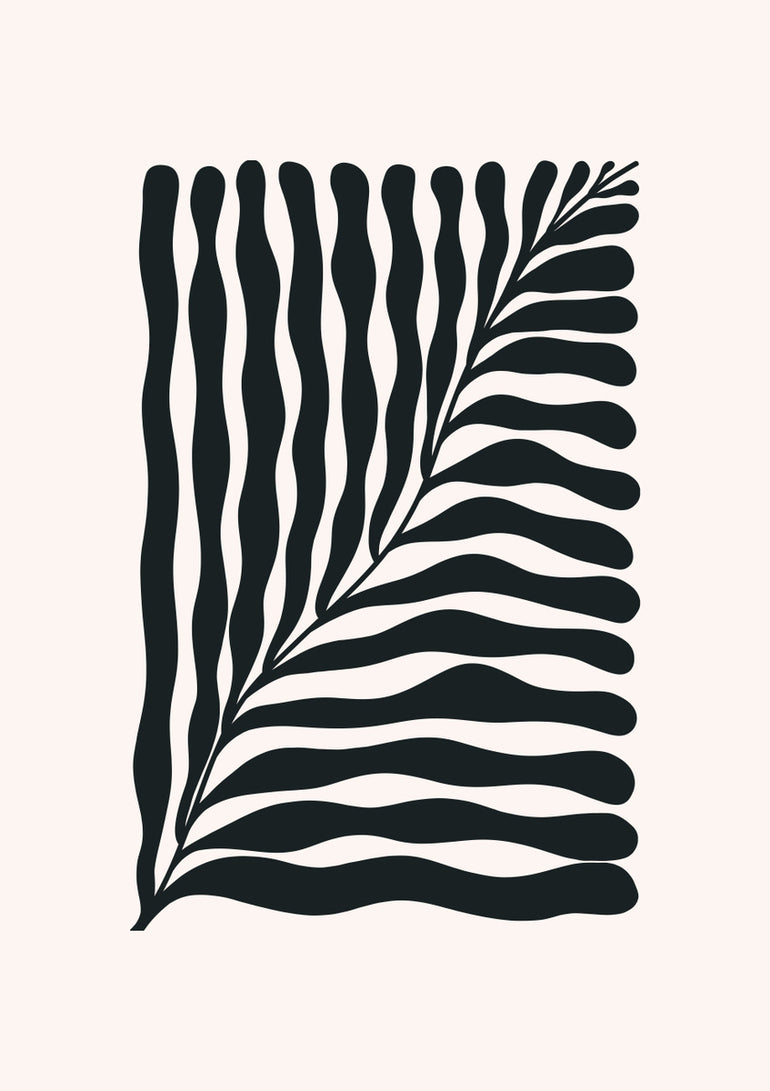 Quadro Big Wavy Plant - Black