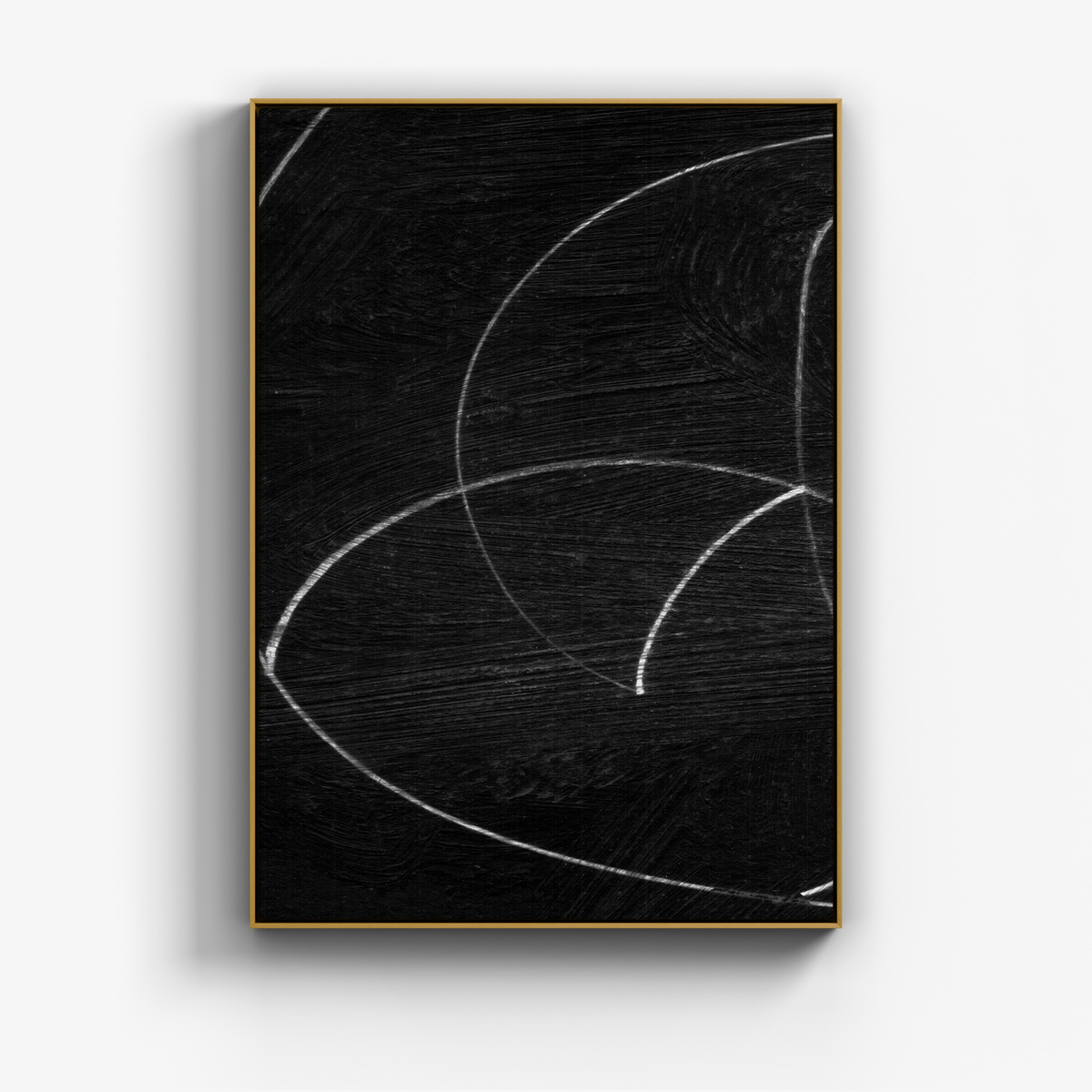 Quadro Black 1 em canvas, moldura madeira clara