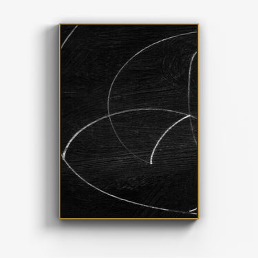Quadro Black 1 em canvas, moldura madeira clara