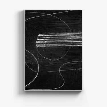 Quadro Black 2 em canvas, moldura branca