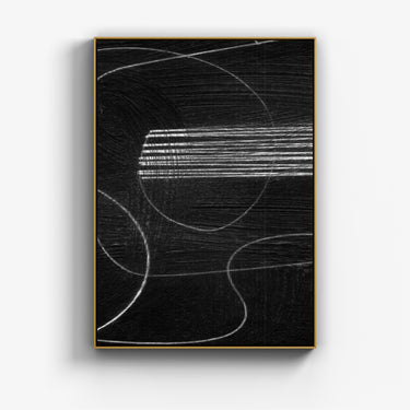 Quadro Black 2 em canvas, moldura madeira clara