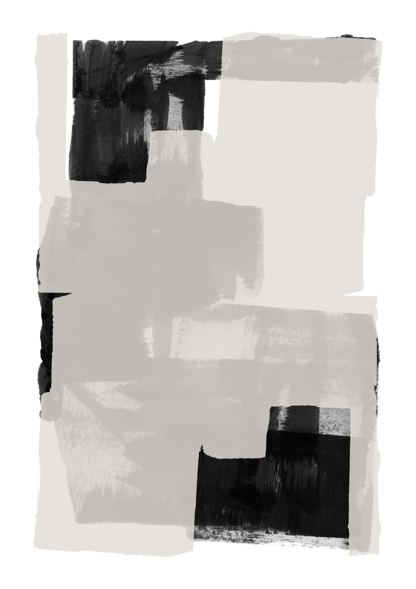 Quadro Black and White Abstract Composition 3