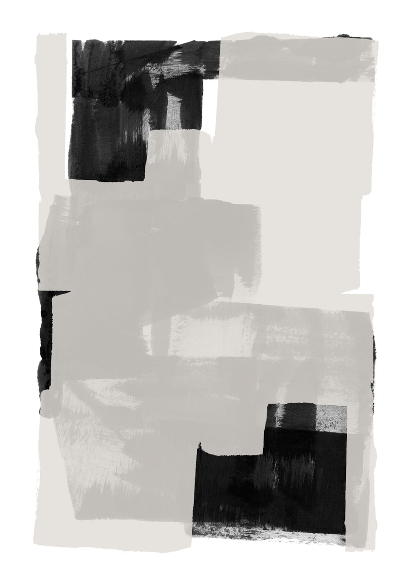 Quadro Black and White Abstract Composition 3