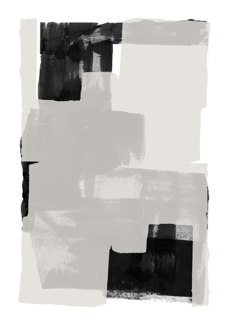 Quadro Black and White Abstract Composition 3