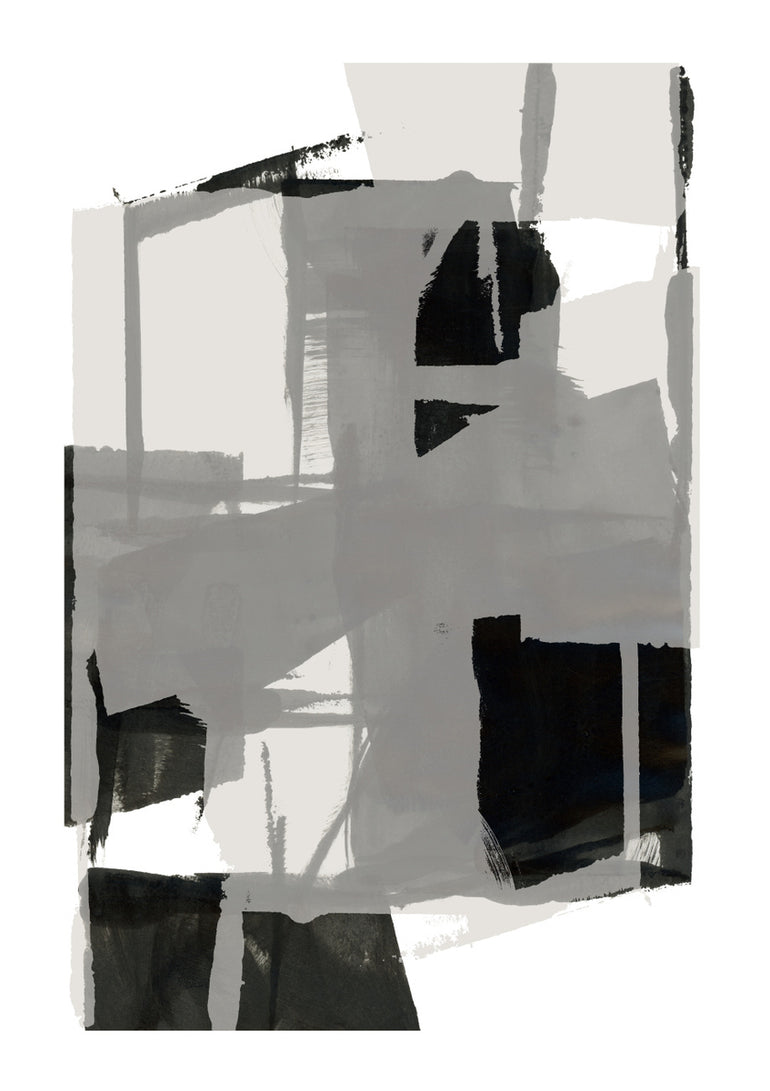 Quadro Black and White Abstract Composition 5