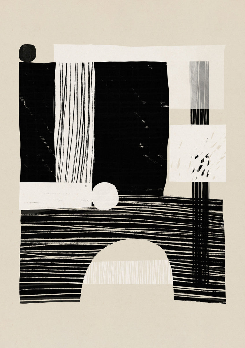 Quadro Black White Layers #2