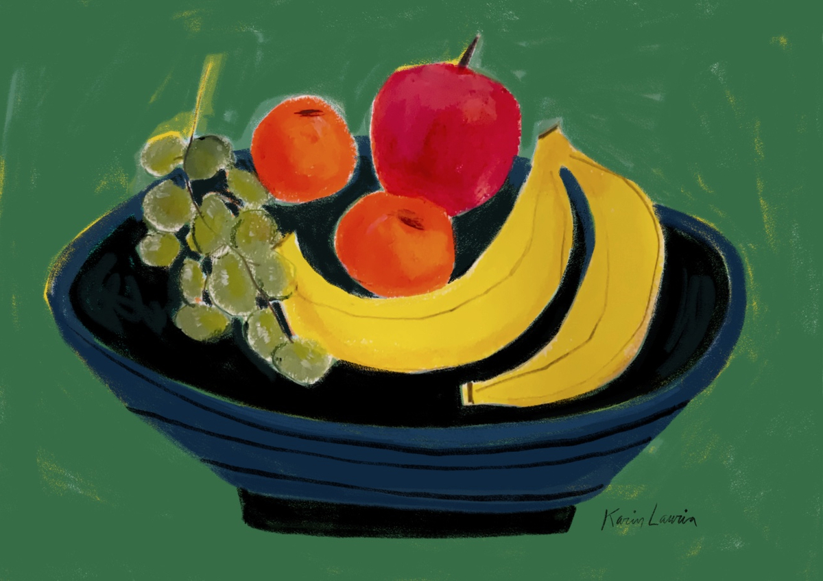 Quadro Blue Fruit Bowl