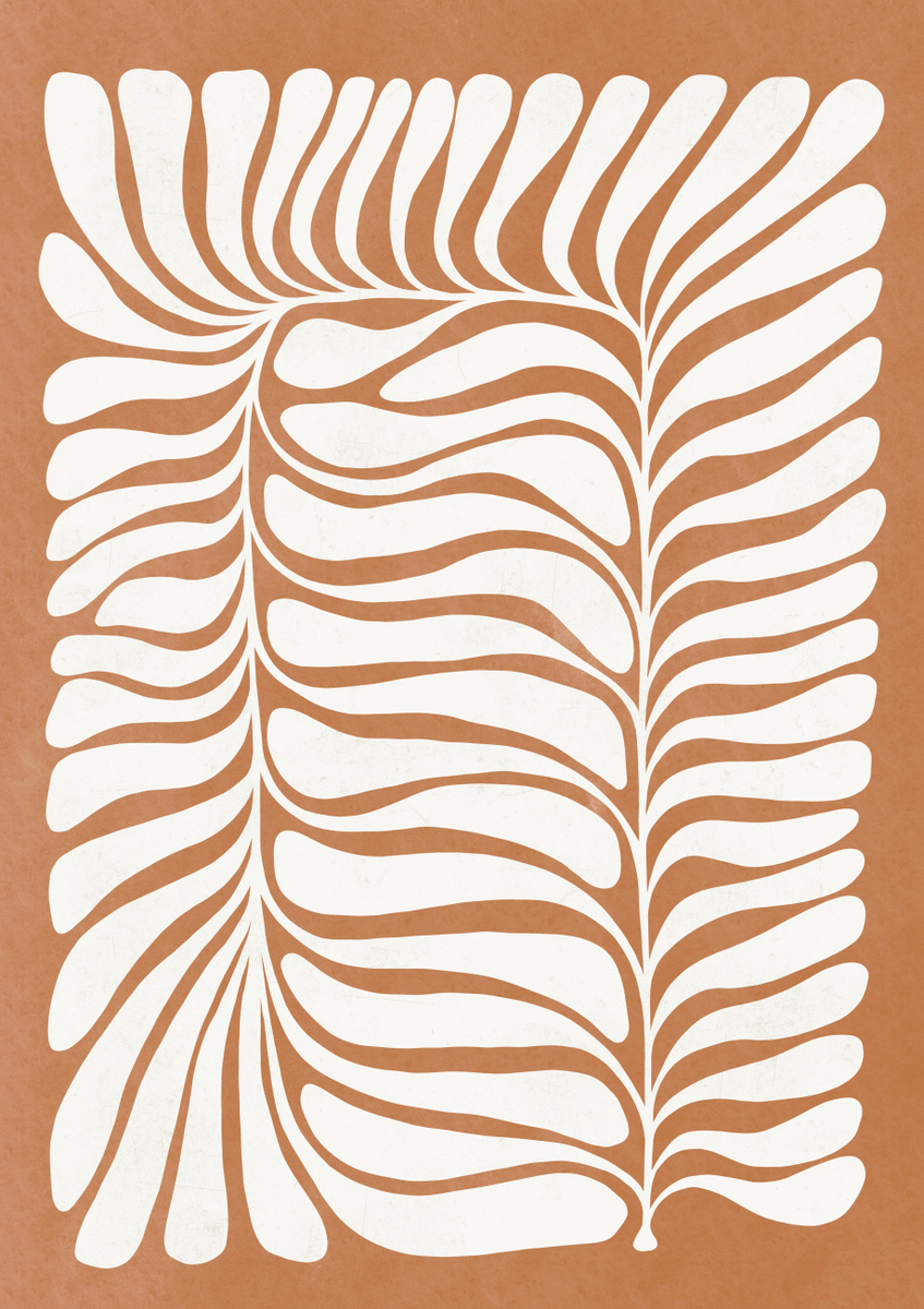 Quadro Burnt Orange Abstract Botanical