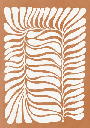 Burnt Orange Abstract Botanical