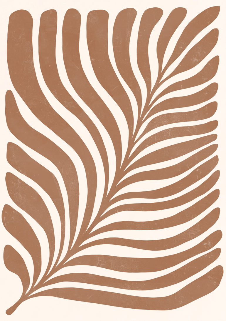 Quadro Burnt Orange Abstract Leaf