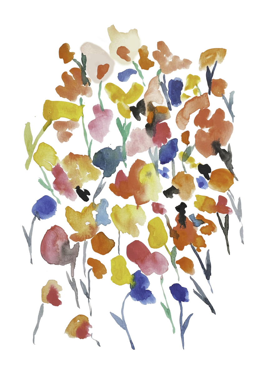 Quadro Colorful Water Flowers