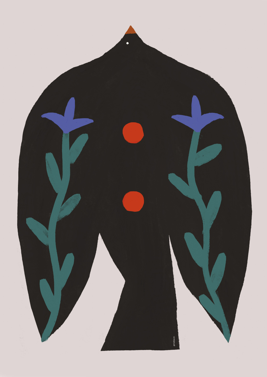 Quadro Flower Bird