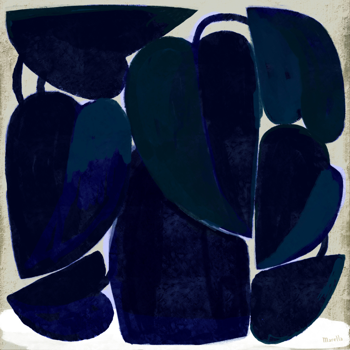 Quadro Foglie Blu