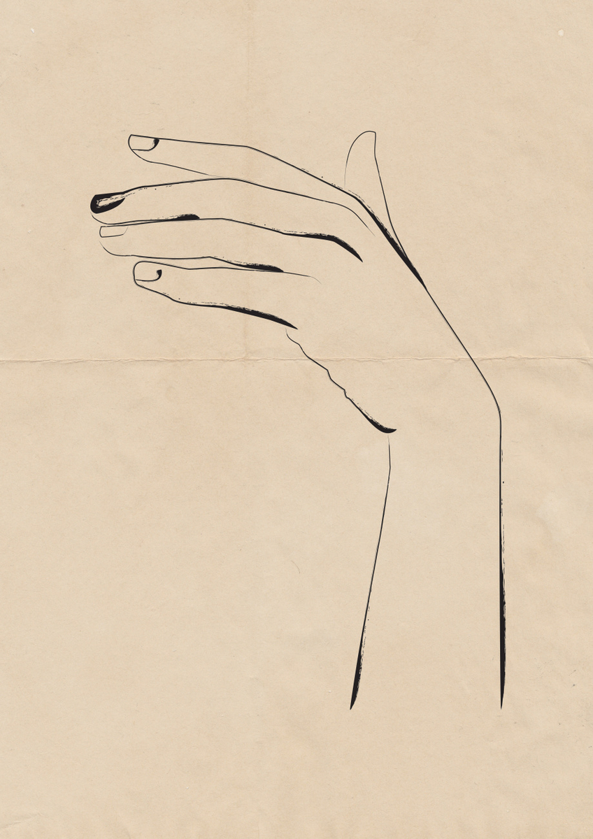 Quadro Hand on Vintage Paper