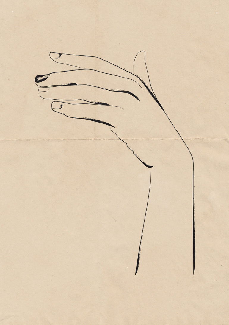 Quadro Hand on Vintage Paper