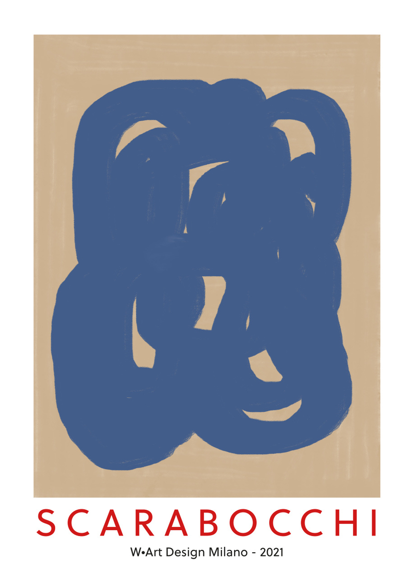 Quadro Italian Mid Century Exhibition Blue