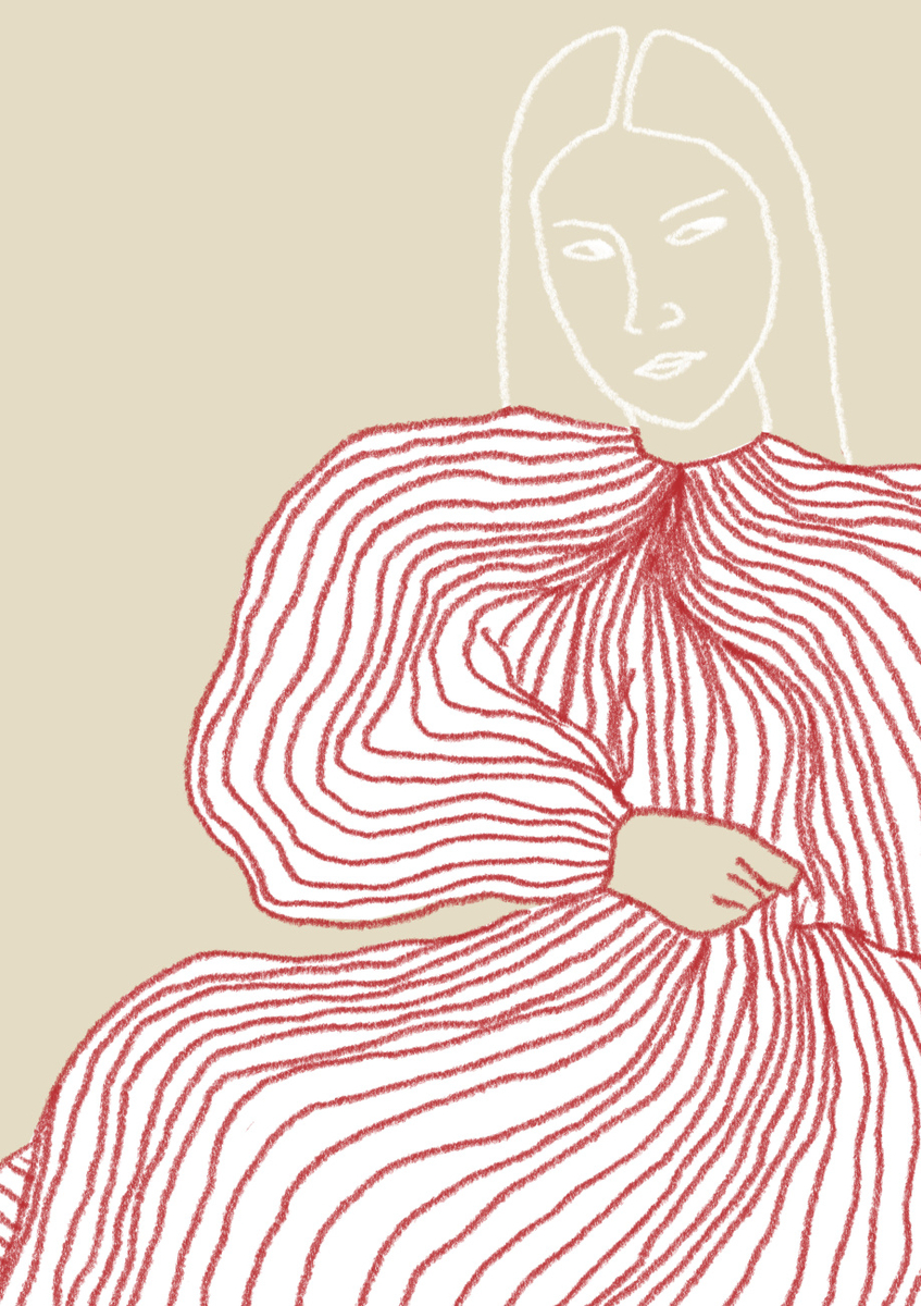 Quadro Lady in Red Dress