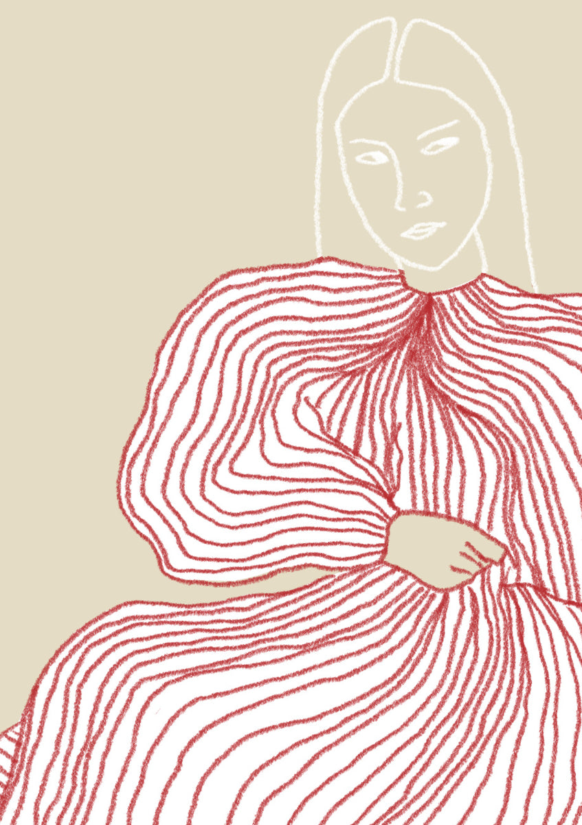 Quadro Lady in Red Dress