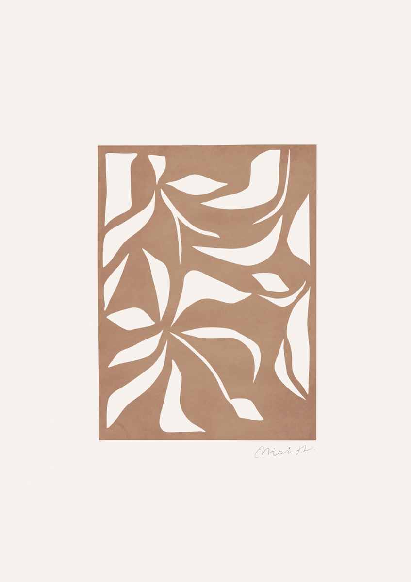 Quadro Leaves Outline No 2 White